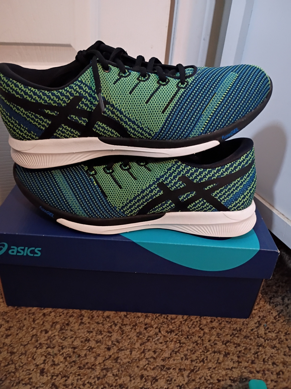 ASICS Lightweight Running Shoes in Blue & Green
